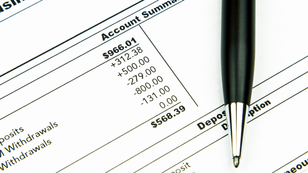 An image of financial bank documents