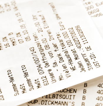 An image of receipts that are being reviewed by an outsourced bookkeeping CPA firm