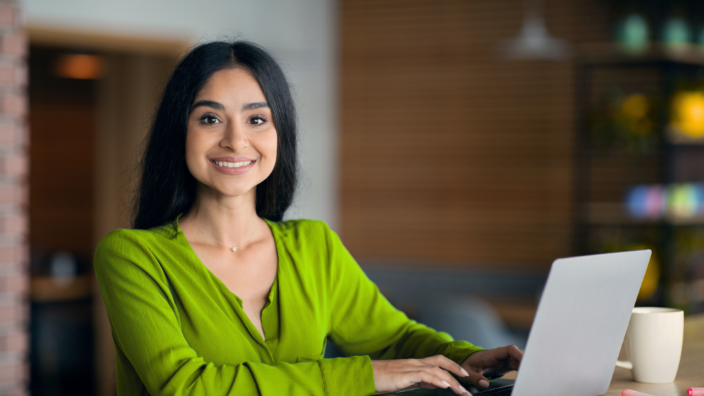 An image of an independent contractor who works remotely for a small business in Hamilton